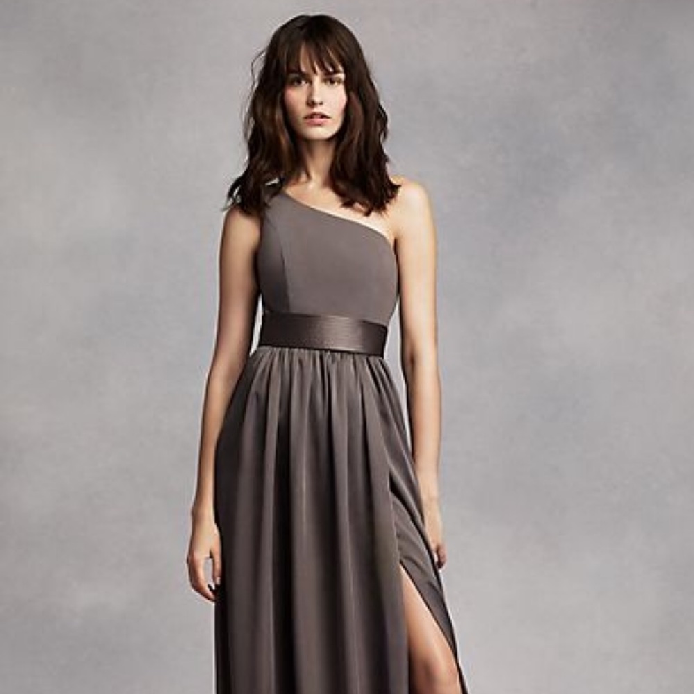 Vera Wang white collection One Shoulder Dress